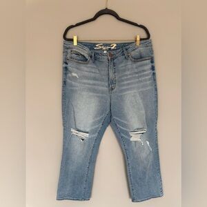 Seven 7 cropped, distressed jeans